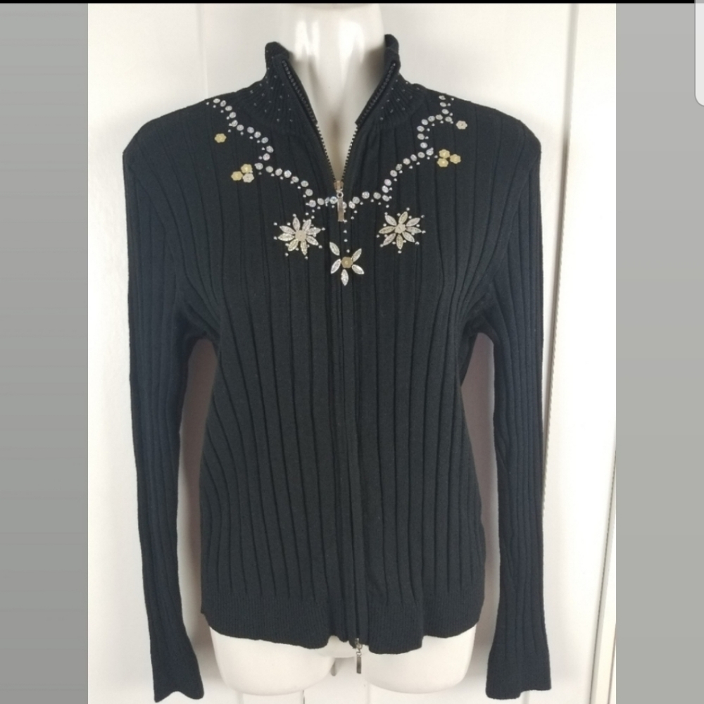 Vintage Black Ribbed Sweater